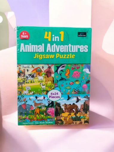 Picture of 4 IN 1 ANIMAL ADVENTURES. JIGSAW PUZZLE.