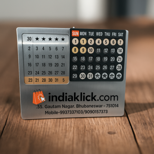 Picture of SILVER SS MONTH TABLE CALENDER. METAL