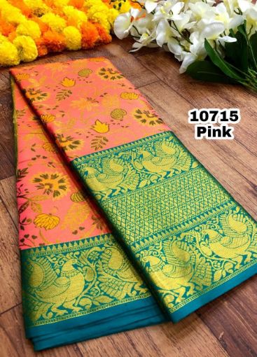 Orange Kanchipuram Raw Silk Woven SareeDefault Title | Pure silk sarees,  Raw silk saree, Art silk sarees